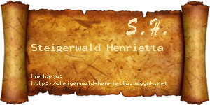Steigerwald Henrietta névjegykártya