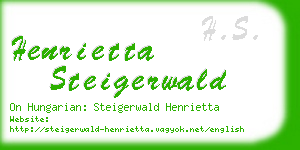 henrietta steigerwald business card